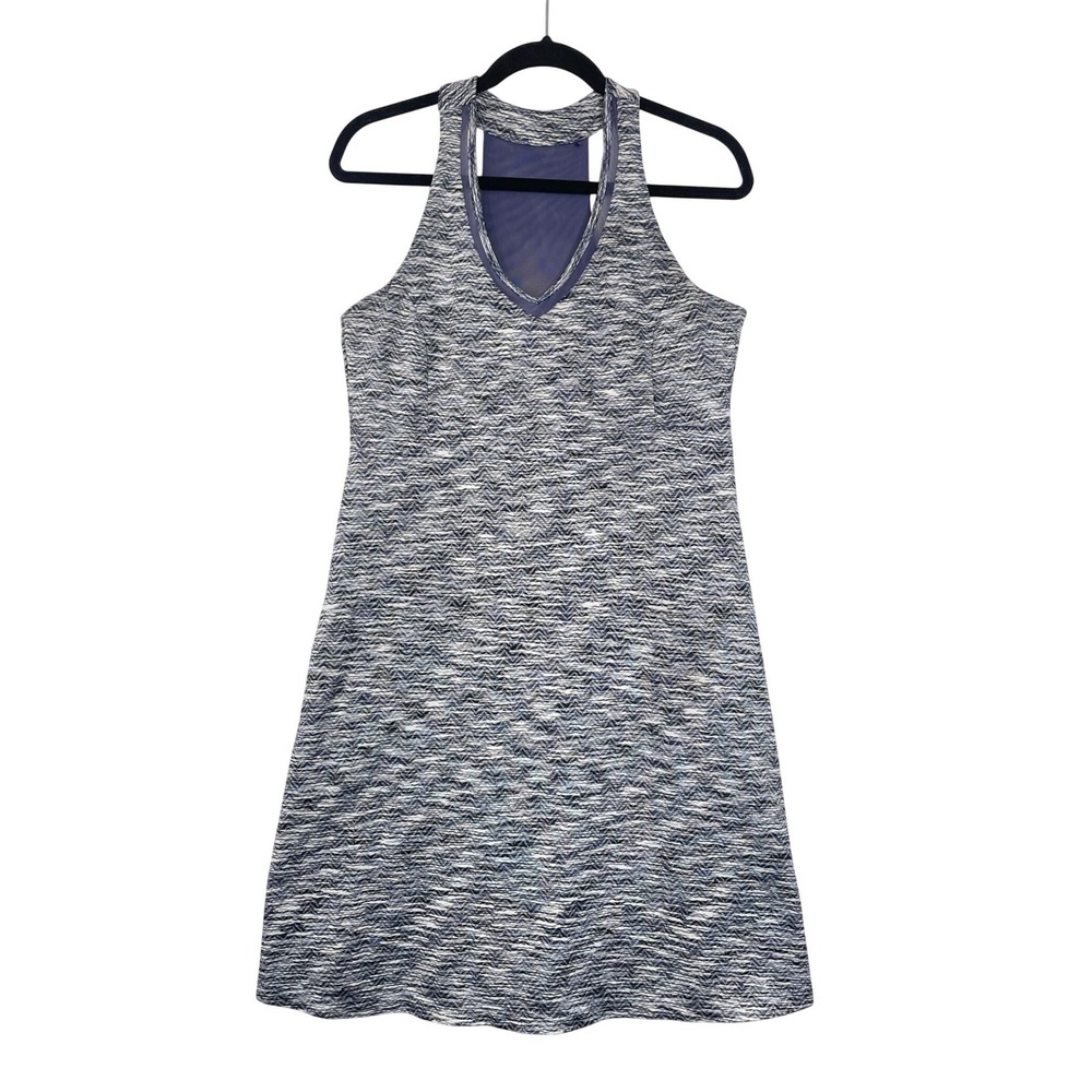 MPG Sport Athletic Dress Womens Large Blue White Space Dye Racerback Mesh Inset